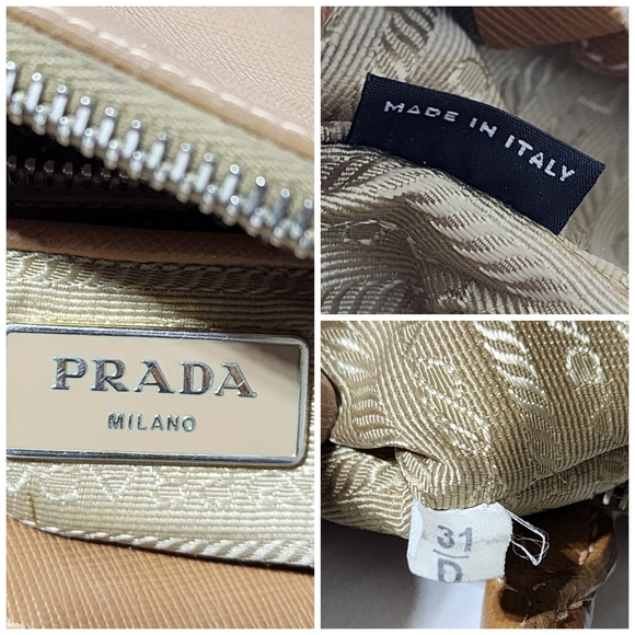 Prada Vitello Shine Leather Galleria Double Zip Large Tote Bag Brown - Picture 4 of 15